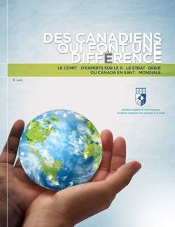 DES CANADIENS QUI FONT UNE DIFFÉRENCE - LE COMITÉ D'EXPERTS SUR LE RÔLE STRATÉGIQUE DU CANADA EN SANTÉ MONDIALE