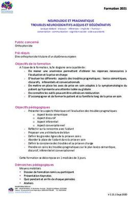 NEUROLOGIE ET PRAGMATIQUE TROUBLES NEUROCOGNITIFS ACQUIS ET DÉGÉNÉRATIFS