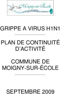 GRIPPE A VIRUS H1N1 PLAN DE CONTINUIT&Eacute; D'ACTIVIT&Eacute; COMMUNE DE MOIGNY-SUR-&Eacute;COLE SEPTEMBRE 2009
