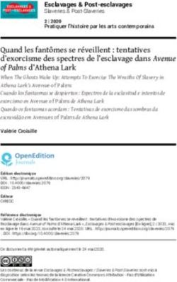 Quand les fantômes se réveillent : tentatives d'exorcisme des spectres de l'esclavage dans Avenue of Palms d'Athena Lark - OpenEdition Journals