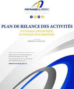 PLAN DE RELANCE DES ACTIVIT&Eacute;S - PATINAGE ARTISTIQUE PATINAGE SYNCHRONIS&Eacute; MODIFI&Eacute; LE 16 JUIN 2021 - Patinage Quebec
