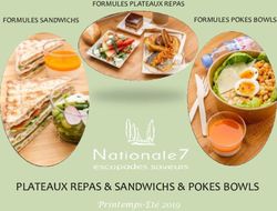 PLATEAUX REPAS & SANDWICHS & POKES BOWLS - Printemps-Eté 2019 - FORMULES PLATEAUX REPAS - traiteur
