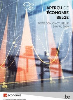 APERÇU DE L'ÉCONOMIE BELGE - NOTE CONJONCTURELLE D'AVRIL 2020 - FOD Economie