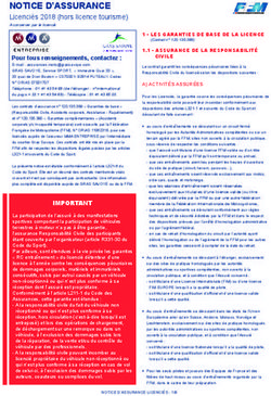 NOTICE D'ASSURANCE Licenciés 2018 (hors licence tourisme) A conserver par le licencié - FFM