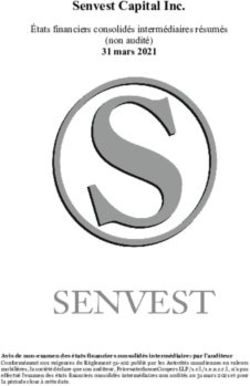 Senvest Capital Inc. (non audité) 31 mars 2021