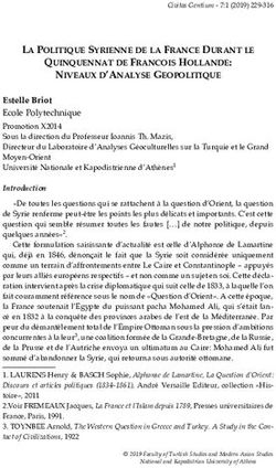 LA POLITIQUE SYRIENNE DE LA FRANCE DURANT LE QUINQUENNAT DE FRANCOIS HOLLANDE: NIVEAUX D'ANALYSE GEOPOLITIQUE - Civitas Gentium