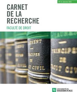 CARNET DE LA RECHERCHE - FACULT&Eacute; DE DROIT No 14, Automne 2020 - Universit&eacute; de Sherbrooke