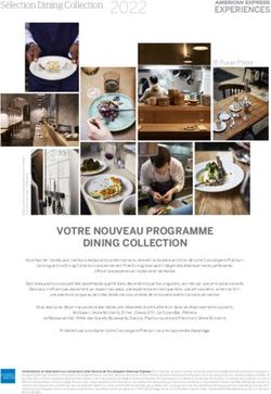 VOTRE NOUVEAU PROGRAMME DINING COLLECTION