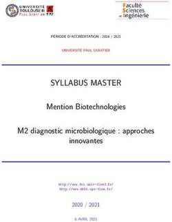 SYLLABUS MASTER Mention Biotechnologies M2 diagnostic microbiologique : approches innovantes 2020 / 2021 - Université ...