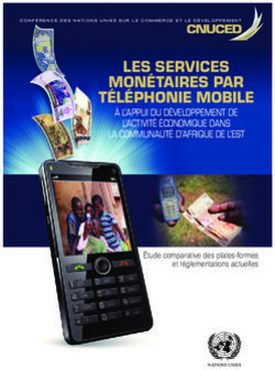 MONÉTAIRES PAR TÉLÉPHONIE MOBILELE - À L'APPUI DU DÉVELOPPEMENT DE L'ACTIVITÉ ÉCONOMIQUE DANS LA COMMUNAUTÉ D'AFRIQUE DE L'EST