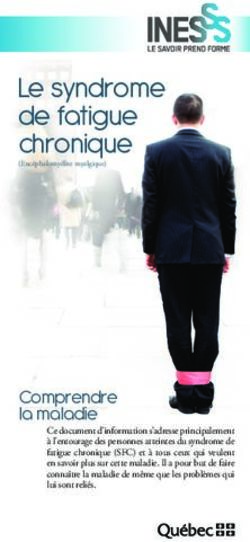 Le syndrome de fatigue chronique - inesss