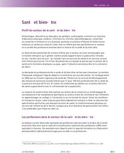 Santé et bien-être Profil du secteur de la santé et du bien-être