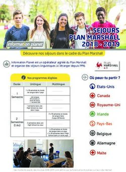 SEJOURS PLAN MARSHALL 2018 - 2019 - Information Planet