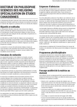 DOCTORAT EN PHILOSOPHIE SCIENCES DES RELIGIONS SP&Eacute;CIALISATION EN &Eacute;TUDES CANADIENNES