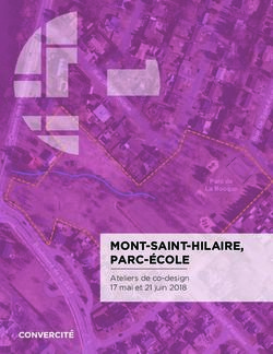 MONT-SAINT-HILAIRE, PARC-ÉCOLE - Ateliers de co-design 17 mai et 21 juin 2018