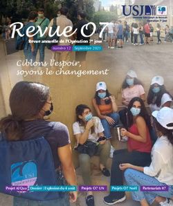 Revue O7 Ciblons l'espoir, soyons le changement - Revue annuelle de l'Op&eacute;ration 7e jour - USJ
