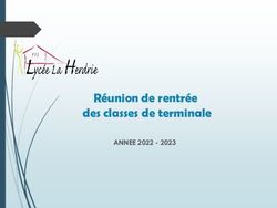 Réunion de rentrée des classes de terminale - ANNEE 2022 2023 - Lycée La Herdrie