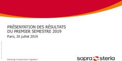 PRÉSENTATION DES RÉSULTATS DU PREMIER SEMESTRE 2019 - Paris, 26 juillet 2019 Delivering Transformation. Together.* - Sopra Steria