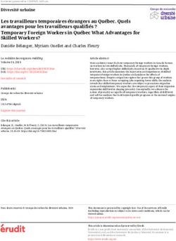 Les travailleurs temporaires étrangers au Québec. Quels avantages pour les travailleurs qualifiés ? Temporary Foreign Workers in Québec What ...