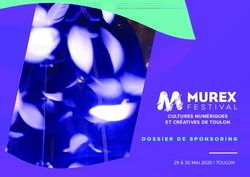 DOSSIER DE SPONSORING - CULTURES NUMÉRIQUES ET CRÉATIVES DE TOULON 29 & 30 MAI 2020 | TOULON - Murex Festival