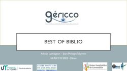 BEST OF BIBLIO Adrien Lemaignen - Jean-Philippe Talarmin GERICCO 2022 - Dinan - Infectiologie