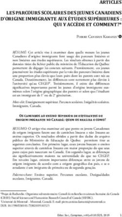 ARTICLES LES PARCOURS SCOLAIRES DES JEUNES CANADIENS D'ORIGINE IMMIGRANTE AUX ÉTUDES SUPÉRIEURES : QUI Y ACCÈDE ET COMMENT?* - SciELO