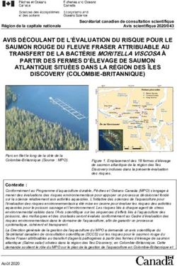 AVIS D&Eacute;COULANT DE L'&Eacute;VALUATION DU RISQUE POUR LE SAUMON ROUGE DU FLEUVE FRASER ATTRIBUABLE AU TRANSFERT DE LA BACT&Eacute;RIE MORITELLA VISCOSA &Agrave; PARTIR ...