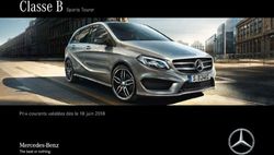 Classe B Sports Tourer - Prix-courants valables dès le 18 juin 2018 - Mercedes-Benz.ch