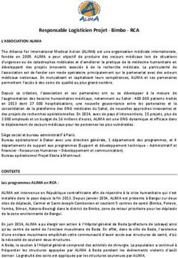 Responsable Logisticien Projet - Bimbo - RCA