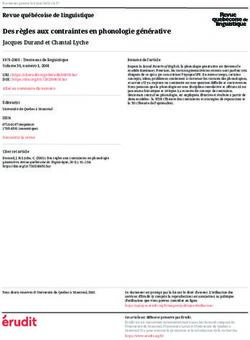 Des règles aux contraintes en phonologie générative - Érudit