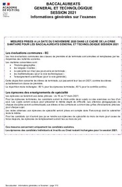 BACCALAUREATS GENERAL ET TECHNOLOGIQUE SESSION 2021