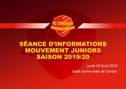 SÉANCE D'INFORMATIONS MOUVEMENT JUNIORS SAISON 2019/20 - Lundi 26 Août 2019 Salle communale de Corsier - FC Coheran
