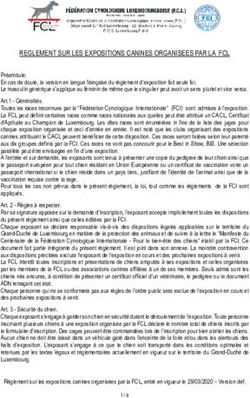 REGLEMENT SUR LES EXPOSITIONS CANINES ORGANISEES PAR LA FCL