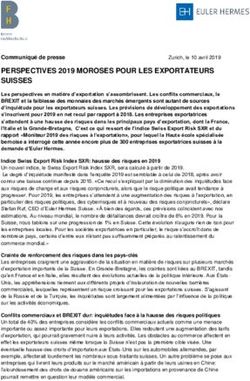 PERSPECTIVES 2019 MOROSES POUR LES EXPORTATEURS SUISSES - Euler Hermes