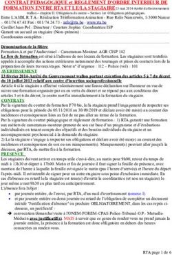 CONTRAT PEDAGOGIQUE et REGLEMENT D'ORDRE INTERIEUR DE - RTA