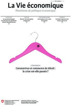 La Vie économique Plateforme de politique économique - Die Volkswirtschaft