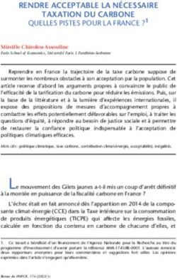 RENDRE ACCEPTABLE LA N&Eacute;CESSAIRE TAXATION DU CARBONE
