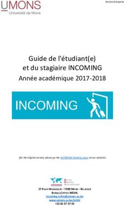 Guide de l'étudiant(e) et du stagiaire INCOMING - Université de Mons