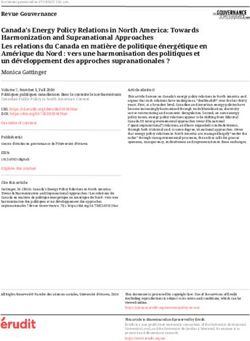 Canada's Energy Policy Relations in North America: Towards Harmonization and Supranational Approaches Les relations du Canada en matière de ...