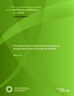 Sur les politiques publiques - Centre de collaboration nationale et la sant&eacute;