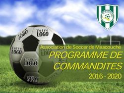 PROGRAMME DE COMMANDITES - Association de Soccer de Mascouche 2016 -2020 - Association de Soccer de ...