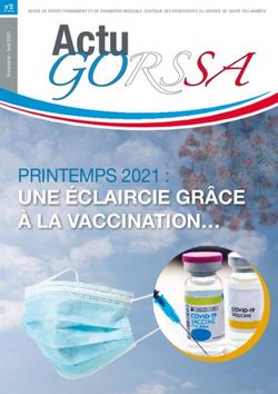 UNE ÉCLAIRCIE GRÂCE À LA VACCINATION - PRINTEMPS 2021 ANORSCA