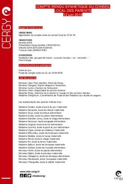 COMPTE-RENDU SYNHETIQUE DU CONSEIL LOCAL DES PARENTS
