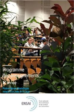 Programme des enseignements - 3e année Filière Génie Statistique ANNÉE SCOLAIRE 2019 / 2020 - ENSAI