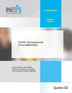COVID-19 et personnes immunodéprimées - 20 MARS 2020 Réponse rapide - inesss