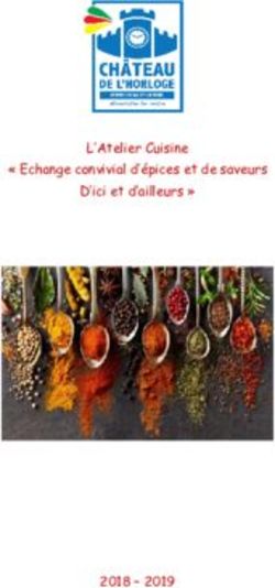 L'Atelier Cuisine " Echange convivial d'épices et de saveurs D'ici et d'ailleurs " 2018 - 2019 - Chateau de l'Horloge