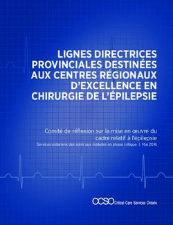 LIGNES DIRECTRICES PROVINCIALES DESTINÉES AUX CENTRES RÉGIONAUX D'EXCELLENCE EN CHIRURGIE DE L'ÉPILEPSIE - Comité de réflexion sur la mise en ...