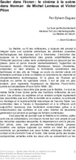 Sauter dans l'&eacute;cran: le cin&eacute;ma &agrave; la sc&egrave;ne dans Norman de Michel Lemieux et Victor Pilon