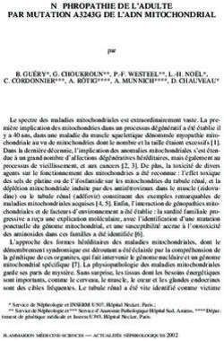 N&Eacute;PHROPATHIE DE L'ADULTE PAR MUTATION A3243G DE L'ADN MITOCHONDRIAL