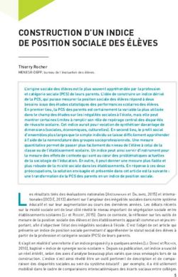 CONSTRUCTION D'UN INDICE DE POSITION SOCIALE DES ÉLÈVES